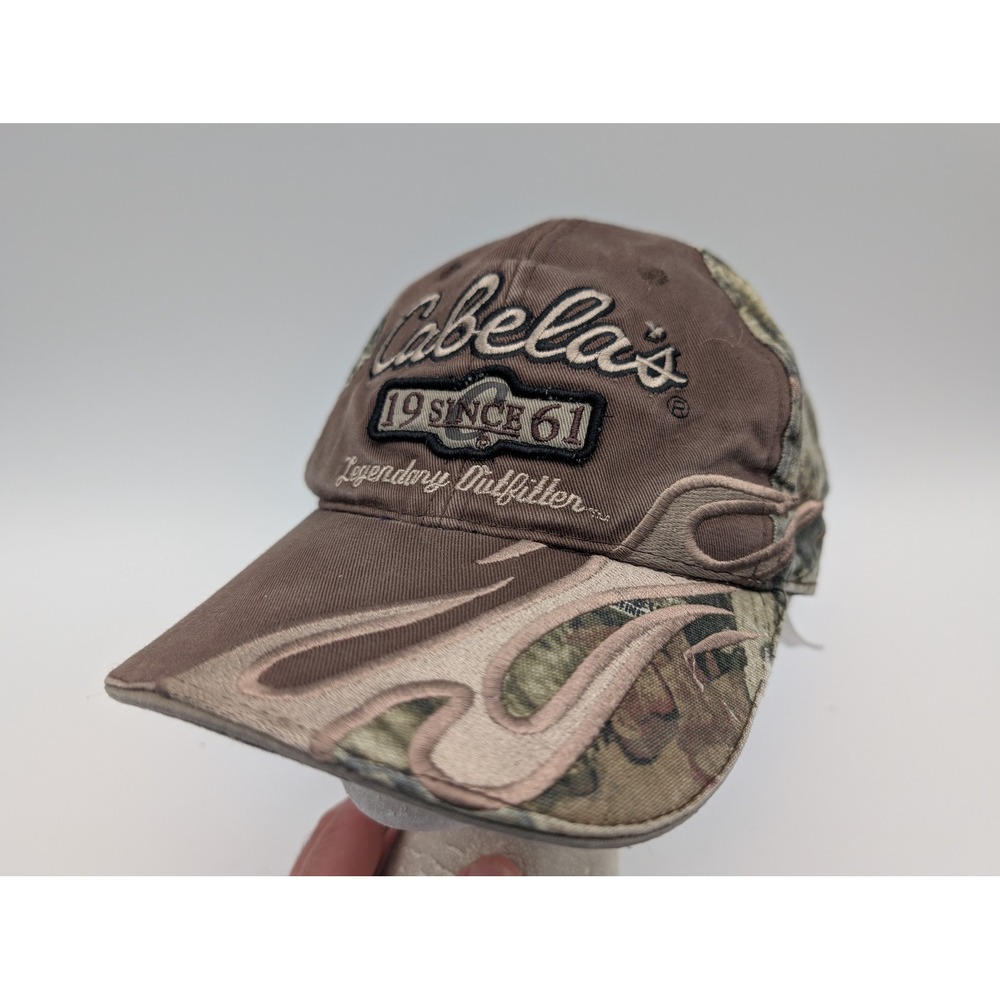 Cabelas Legendary Outfitter Camo Brown Embroidered Adjustable Baseball Hat Cap